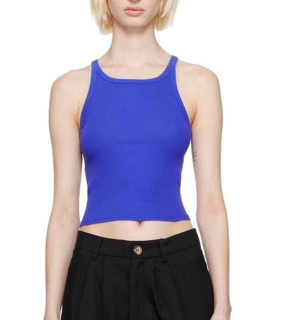 rag & bone Tops - Rag & Bone organic pima cotton Y2K Blue Essential Rib Tank Top Medium A008834